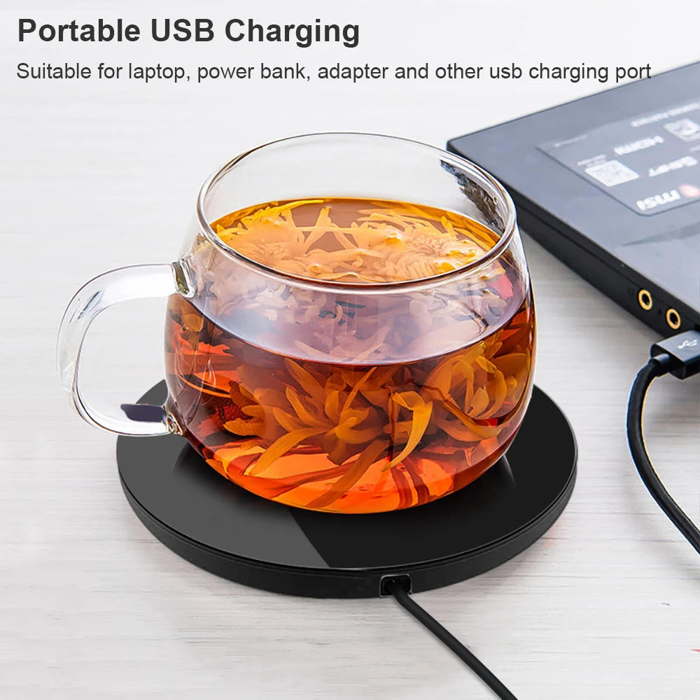Smart USB Mug Warmer – Sleek Thermostatic Desk Coaster
