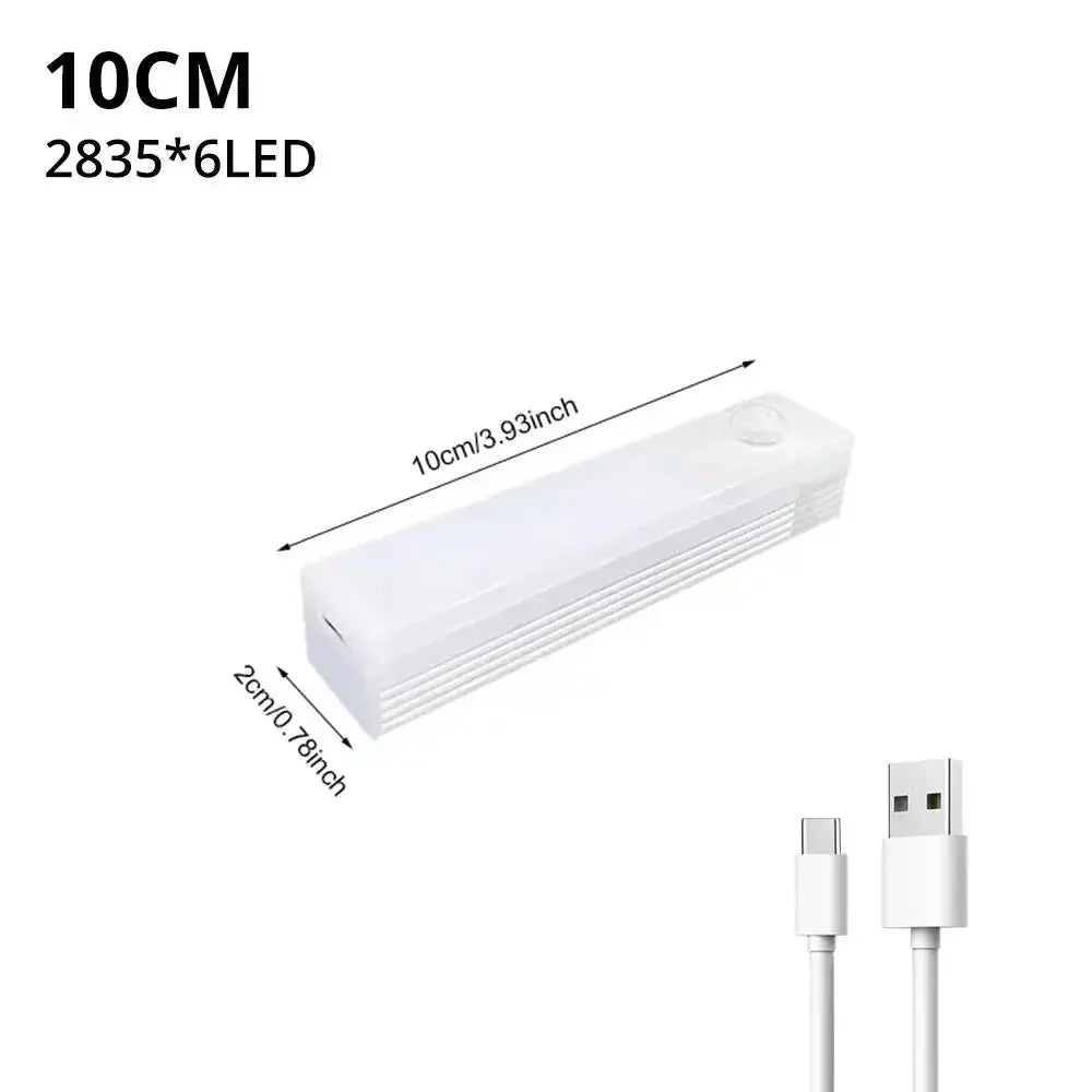 Wireless LED Motion Sensor Light – USB Rechargeable, Magnetic Strip Lamp