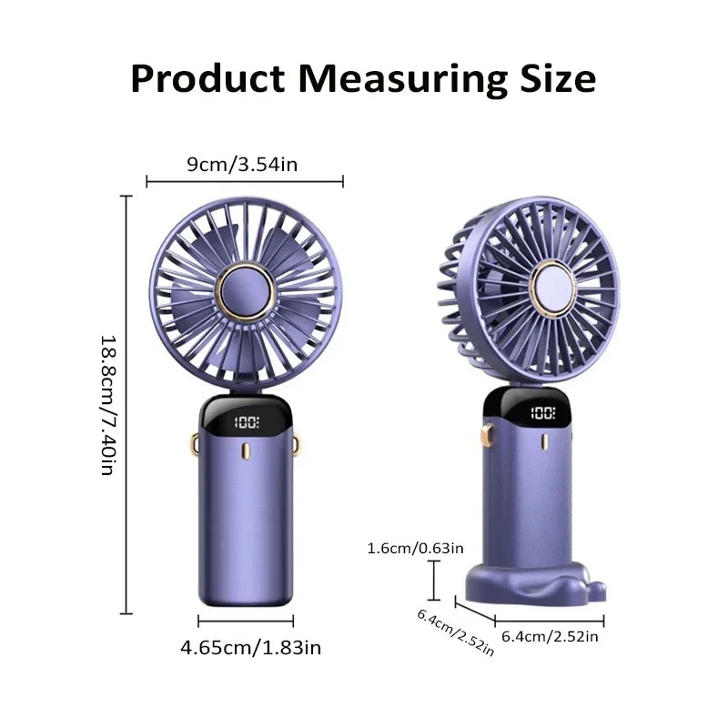 Handheld Mini Foldable & Portable Fan - USB Rechargeable Fan