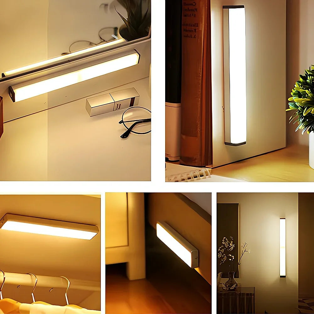 Wireless LED Motion Sensor Light – USB Rechargeable, Magnetic Strip Lamp