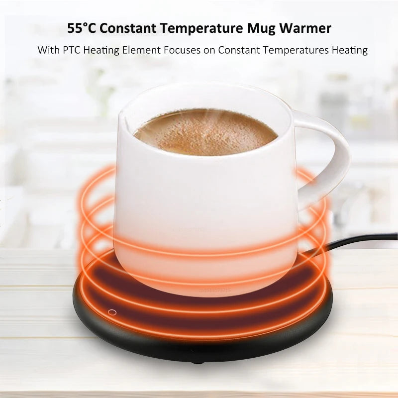 Smart USB Mug Warmer – Sleek Thermostatic Desk Coaster