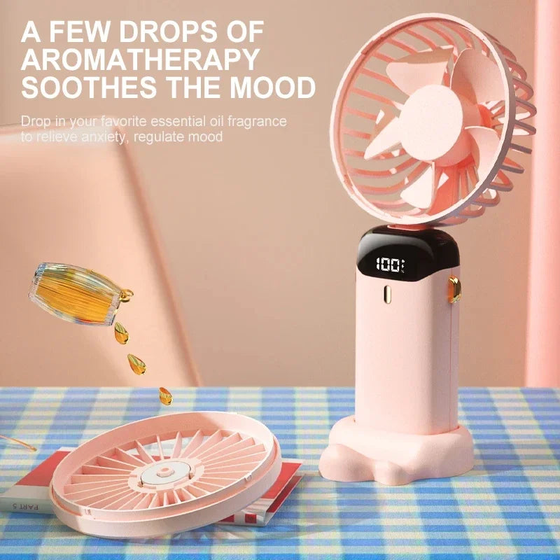 Handheld Mini Foldable & Portable Fan - USB Rechargeable Fan