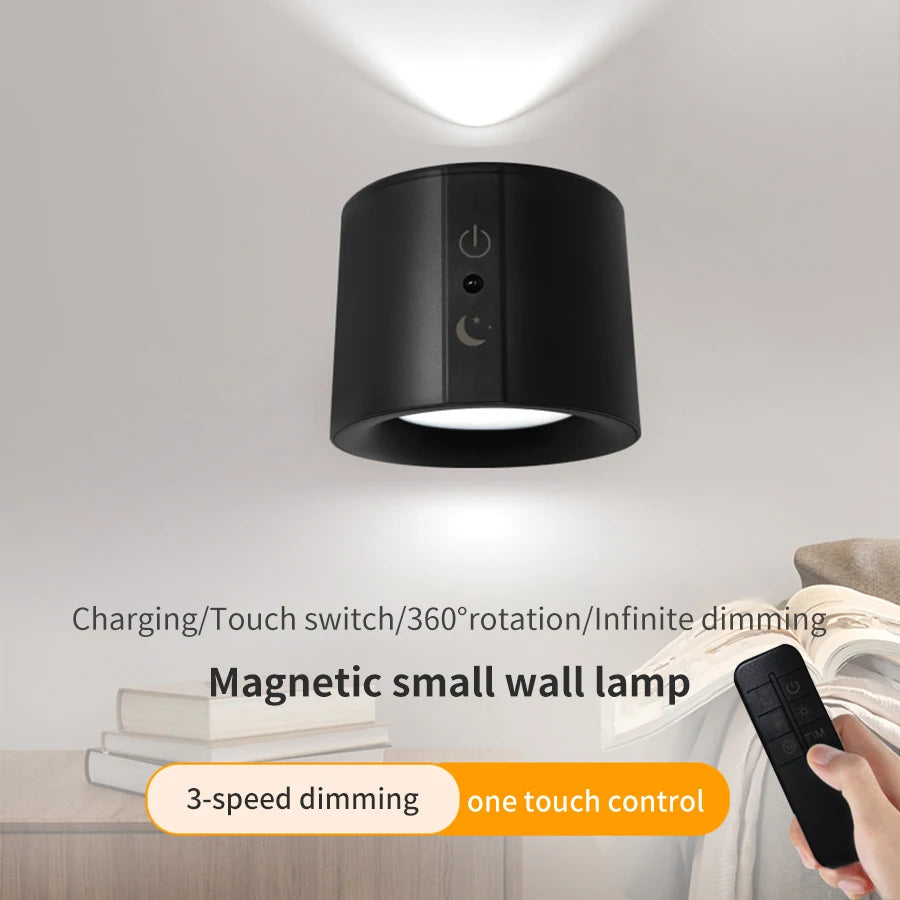 Wireless LED Wall Light – 360° Dual Head, Touch Control