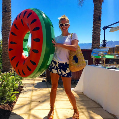 Inflatable Watermelon Ring Float - Lightweight Beach & Pool Fun