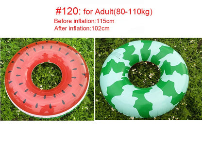 Inflatable Watermelon Ring Float - Lightweight Beach & Pool Fun