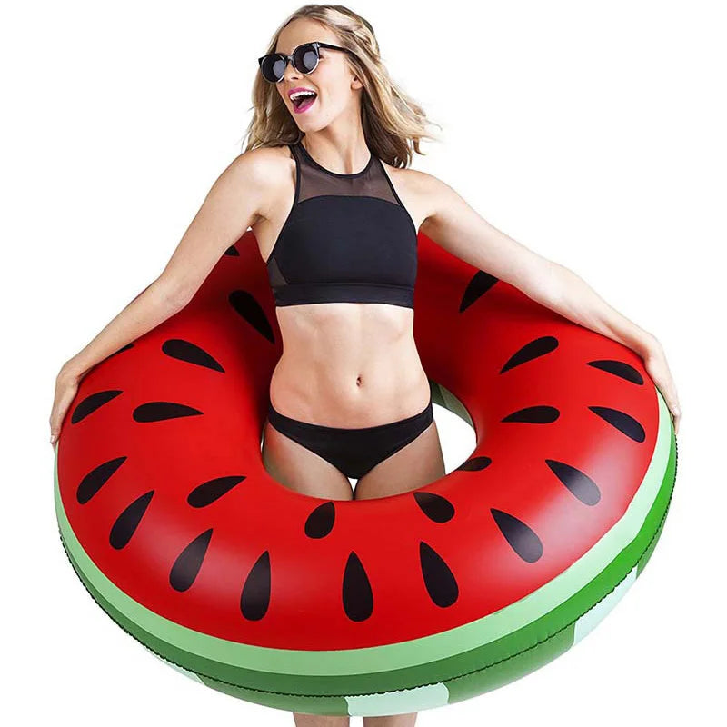 Inflatable Watermelon Ring Float - Lightweight Beach & Pool Fun