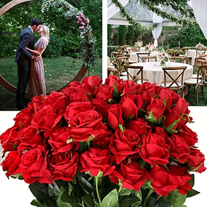 12pcs Realistic Artificial Rose Bouquet – Perfect for Weddings, Birthdays, and Special Occasions