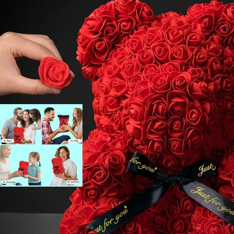 Eternal Rose Teddy Bear – Mother's Day, Birthday, Valentine's, and Anniversary Gift