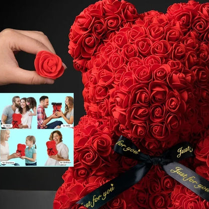 Eternal Rose Teddy Bear – Mother's Day, Birthday, Valentine's, and Anniversary Gift