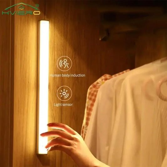 Wireless LED Motion Sensor Light – USB Rechargeable, Magnetic Strip Lamp