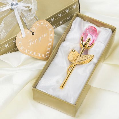 Crystal Bloom – Mini Glass Rose Ornament