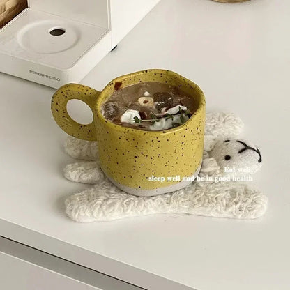 Modern 250ml Ceramic Mug – Handmade Porcelain Cup with Ring Handle for Coffee, Milk, Hot Chocolate