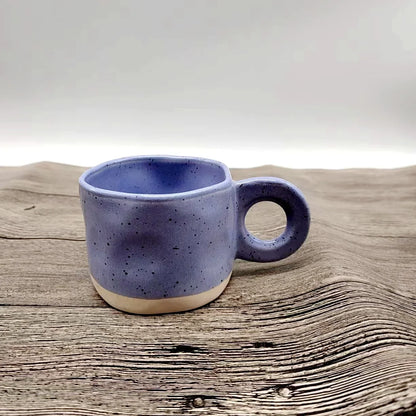 Modern 250ml Ceramic Mug – Handmade Porcelain Cup with Ring Handle for Coffee, Milk, Hot Chocolate