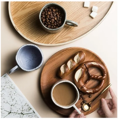 Modern 250ml Ceramic Mug – Handmade Porcelain Cup with Ring Handle for Coffee, Milk, Hot Chocolate