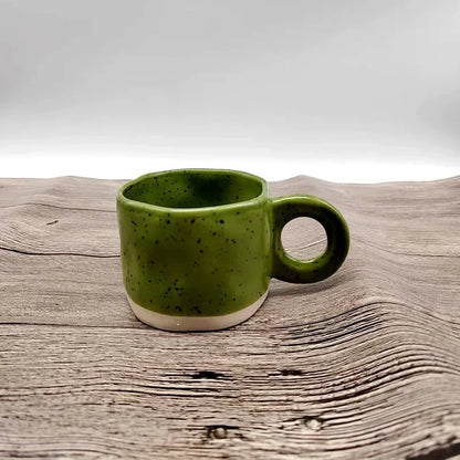 Modern 250ml Ceramic Mug – Handmade Porcelain Cup with Ring Handle for Coffee, Milk, Hot Chocolate