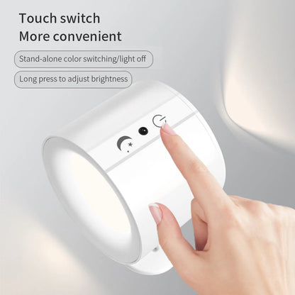 Wireless LED Wall Light – 360° Dual Head, Touch Control