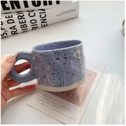 Modern 250ml Ceramic Mug – Handmade Porcelain Cup with Ring Handle for Coffee, Milk, Hot Chocolate