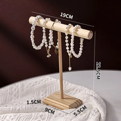 Natural Wood Jewellery Display Rack – Storage Stand for Hair Bands, Bracelets & More