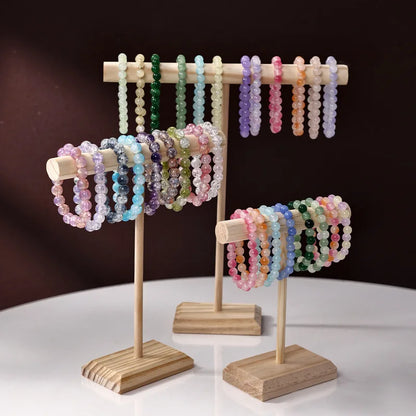 Natural Wood Jewellery Display Rack – Storage Stand for Hair Bands, Bracelets & More