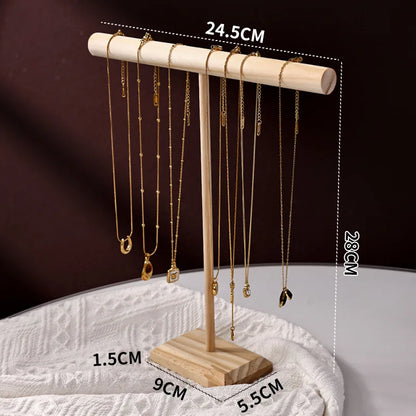 Natural Wood Jewellery Display Rack – Storage Stand for Hair Bands, Bracelets & More