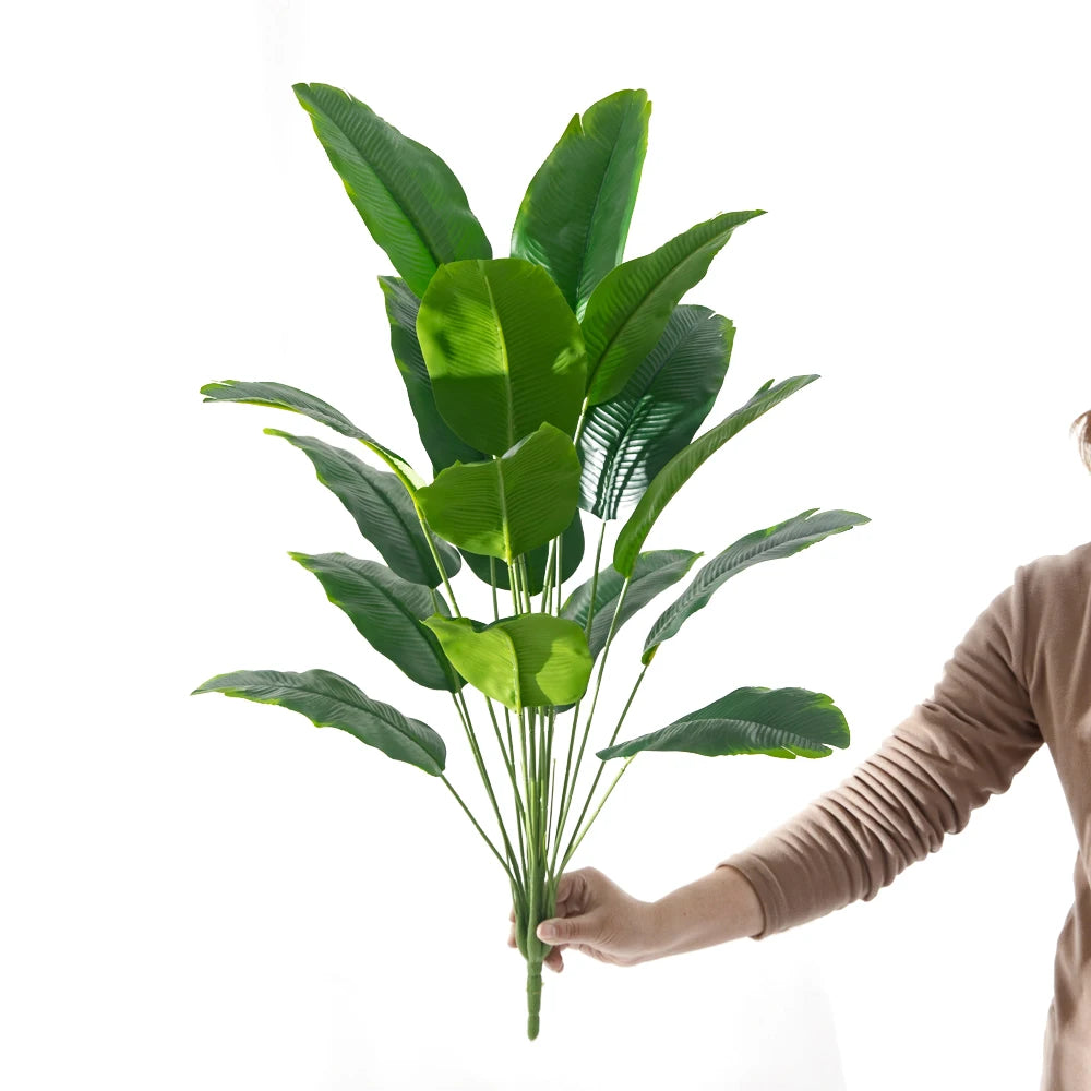 Large Artificial Monstera Plant – Real Touch Tropical Palm Leaves for Home & Event Décor