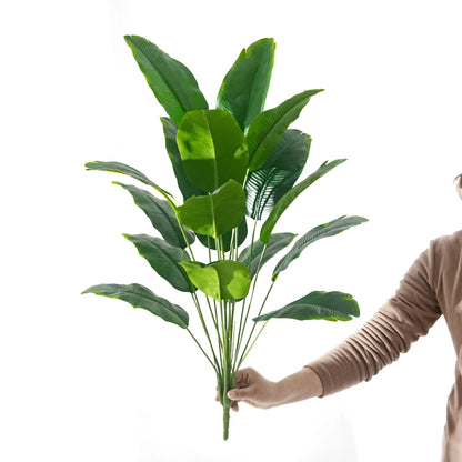 Large Artificial Monstera Plant – Real Touch Tropical Palm Leaves for Home & Event Décor