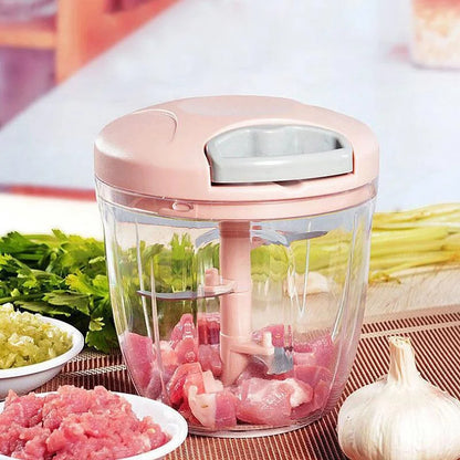 500/900ML Manual Meat Mincer & Garlic Chopper – Vegetable, Onion, Multiuse Press Crusher
