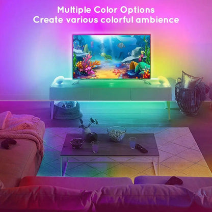 RGB LED Strip Light with Bluetooth Remote – Flexible Tape for TV, Home Decor, and More