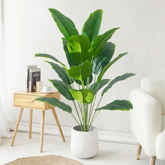 Large Artificial Monstera Plant – Real Touch Tropical Palm Leaves for Home & Event Décor