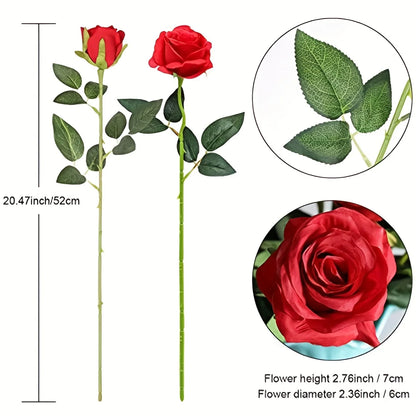 12pcs Realistic Artificial Rose Bouquet – Perfect for Weddings, Birthdays, and Special Occasions