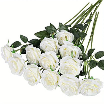 12pcs Realistic Artificial Rose Bouquet – Perfect for Weddings, Birthdays, and Special Occasions