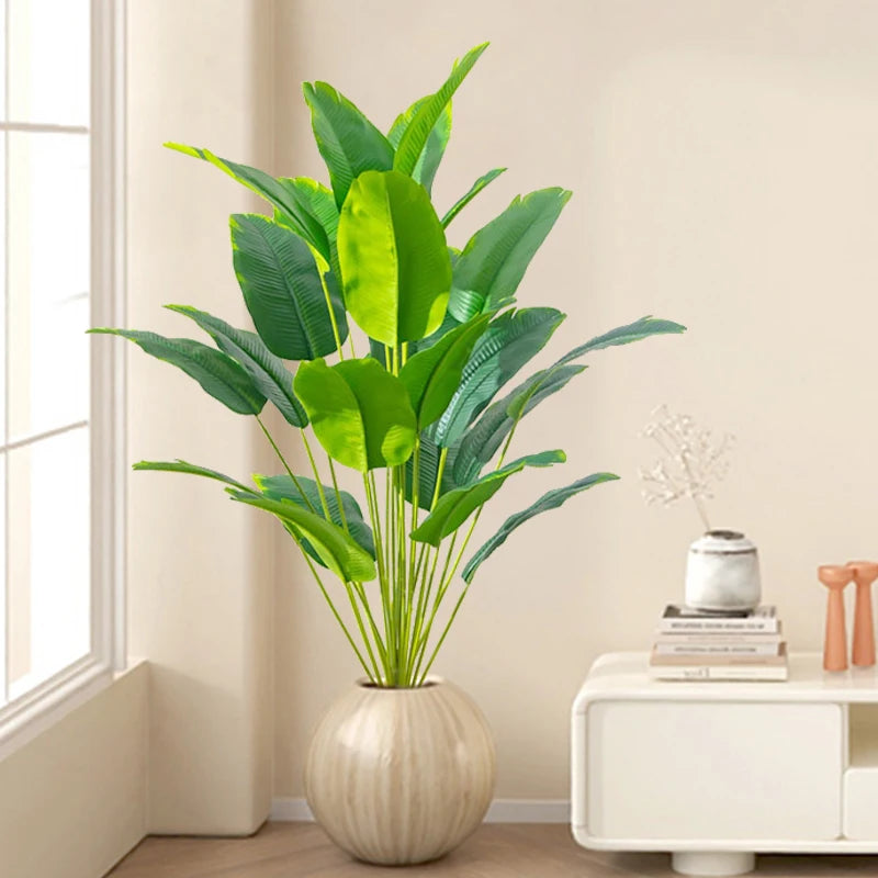 Large Artificial Monstera Plant – Real Touch Tropical Palm Leaves for Home & Event Décor
