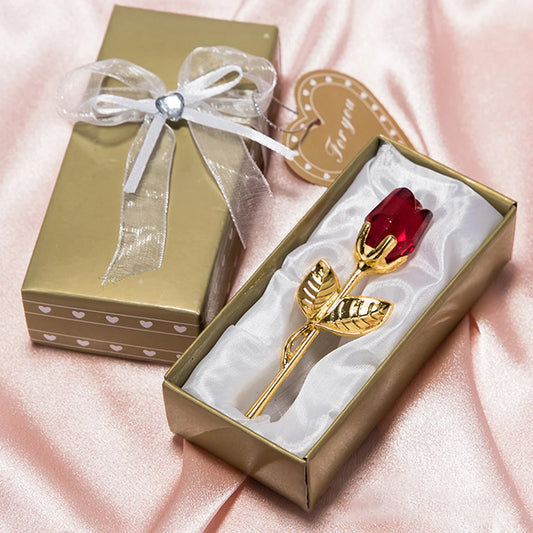 Crystal Bloom – Mini Glass Rose Ornament
