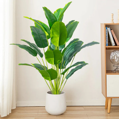 Large Artificial Monstera Plant – Real Touch Tropical Palm Leaves for Home & Event Décor