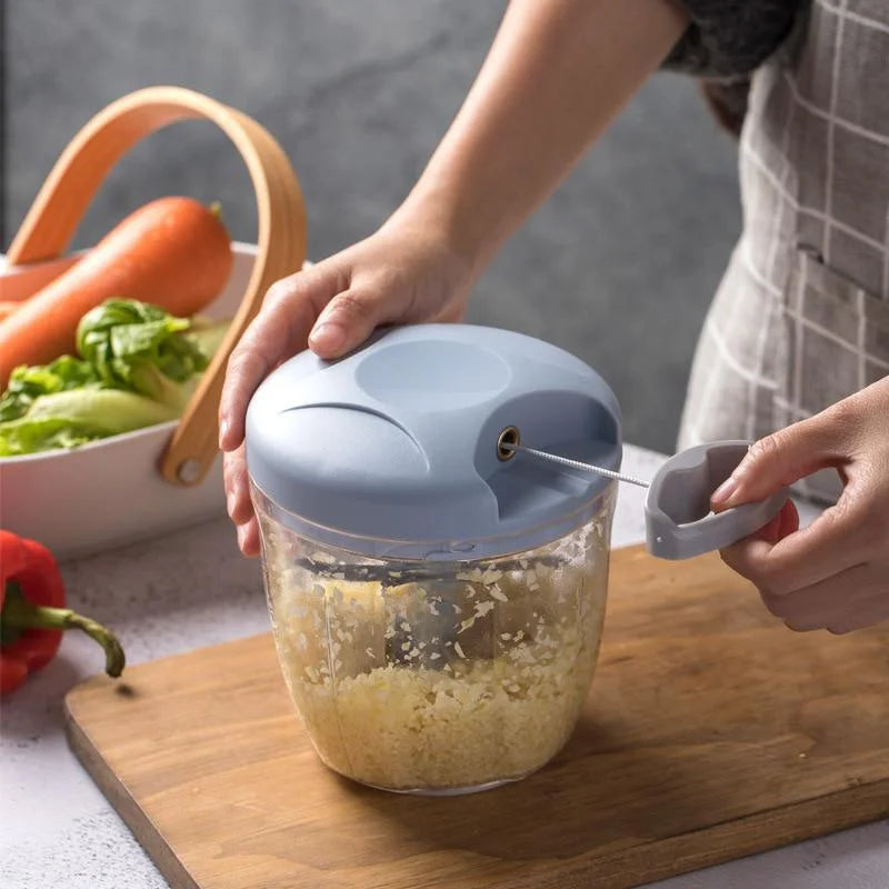 500/900ML Manual Meat Mincer & Garlic Chopper – Vegetable, Onion, Multiuse Press Crusher