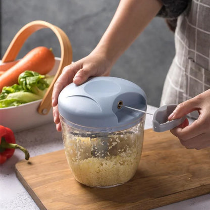 500/900ML Manual Meat Mincer & Garlic Chopper – Vegetable, Onion, Multiuse Press Crusher