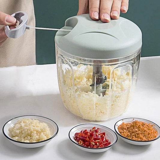 500/900ML Manual Meat Mincer & Garlic Chopper – Vegetable, Onion, Multiuse Press Crusher