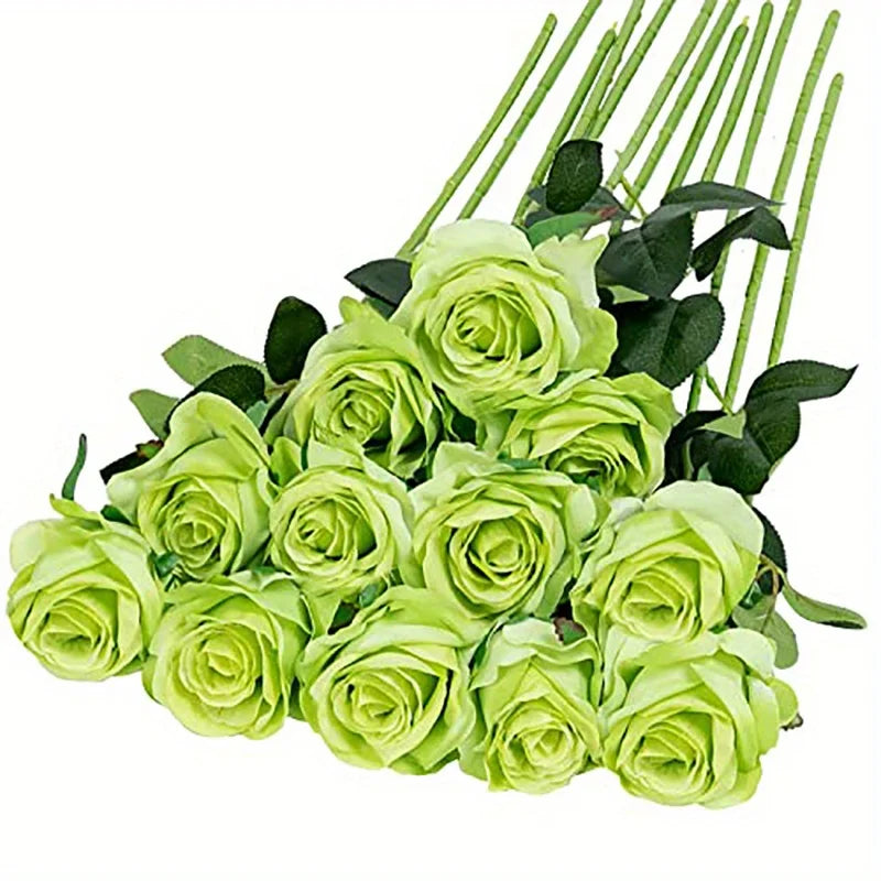 12pcs Realistic Artificial Rose Bouquet – Perfect for Weddings, Birthdays, and Special Occasions