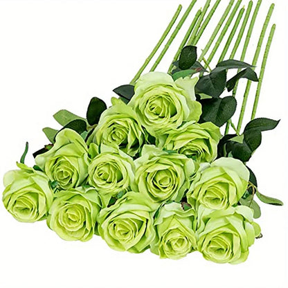 12pcs Realistic Artificial Rose Bouquet – Perfect for Weddings, Birthdays, and Special Occasions