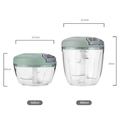 500/900ML Manual Meat Mincer & Garlic Chopper – Vegetable, Onion, Multiuse Press Crusher