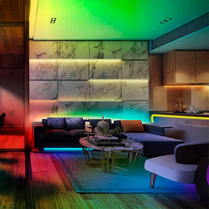 RGB LED Strip Light with Bluetooth Remote – Flexible Tape for TV, Home Decor, and More