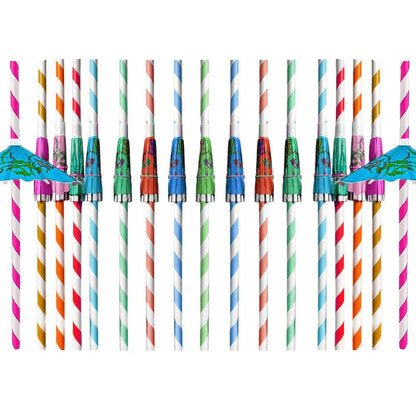 Hawaiian Party Umbrella Straws – 10-50pcs, Colorful Paper Straws for Cocktails & Pool Parties