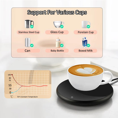 Smart USB Mug Warmer – Sleek Thermostatic Desk Coaster