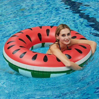 Inflatable Watermelon Ring Float - Lightweight Beach & Pool Fun