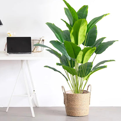 Large Artificial Monstera Plant – Real Touch Tropical Palm Leaves for Home & Event Décor