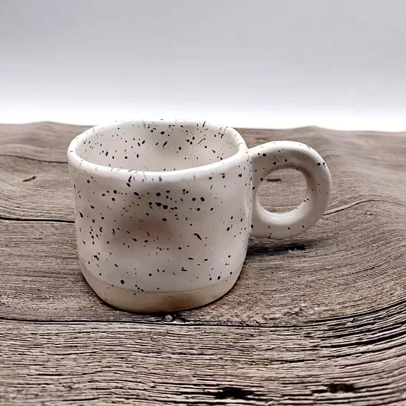 Modern 250ml Ceramic Mug – Handmade Porcelain Cup with Ring Handle for Coffee, Milk, Hot Chocolate