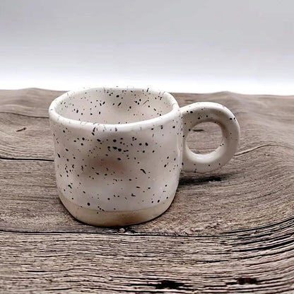 Modern 250ml Ceramic Mug – Handmade Porcelain Cup with Ring Handle for Coffee, Milk, Hot Chocolate