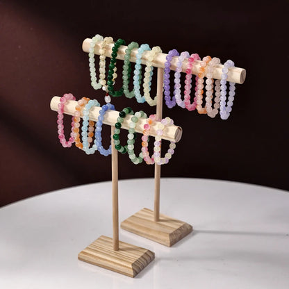 Natural Wood Jewellery Display Rack – Storage Stand for Hair Bands, Bracelets & More