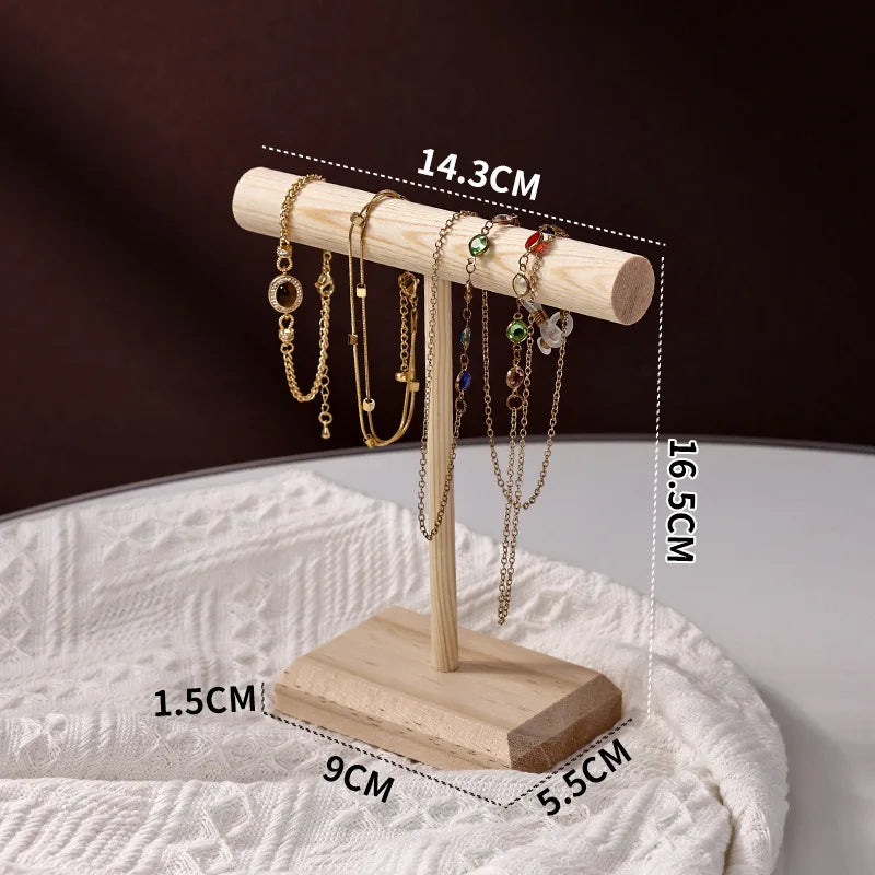 Natural Wood Jewellery Display Rack – Storage Stand for Hair Bands, Bracelets & More