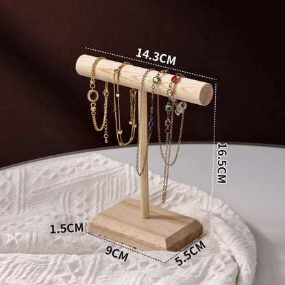 Natural Wood Jewellery Display Rack – Storage Stand for Hair Bands, Bracelets & More